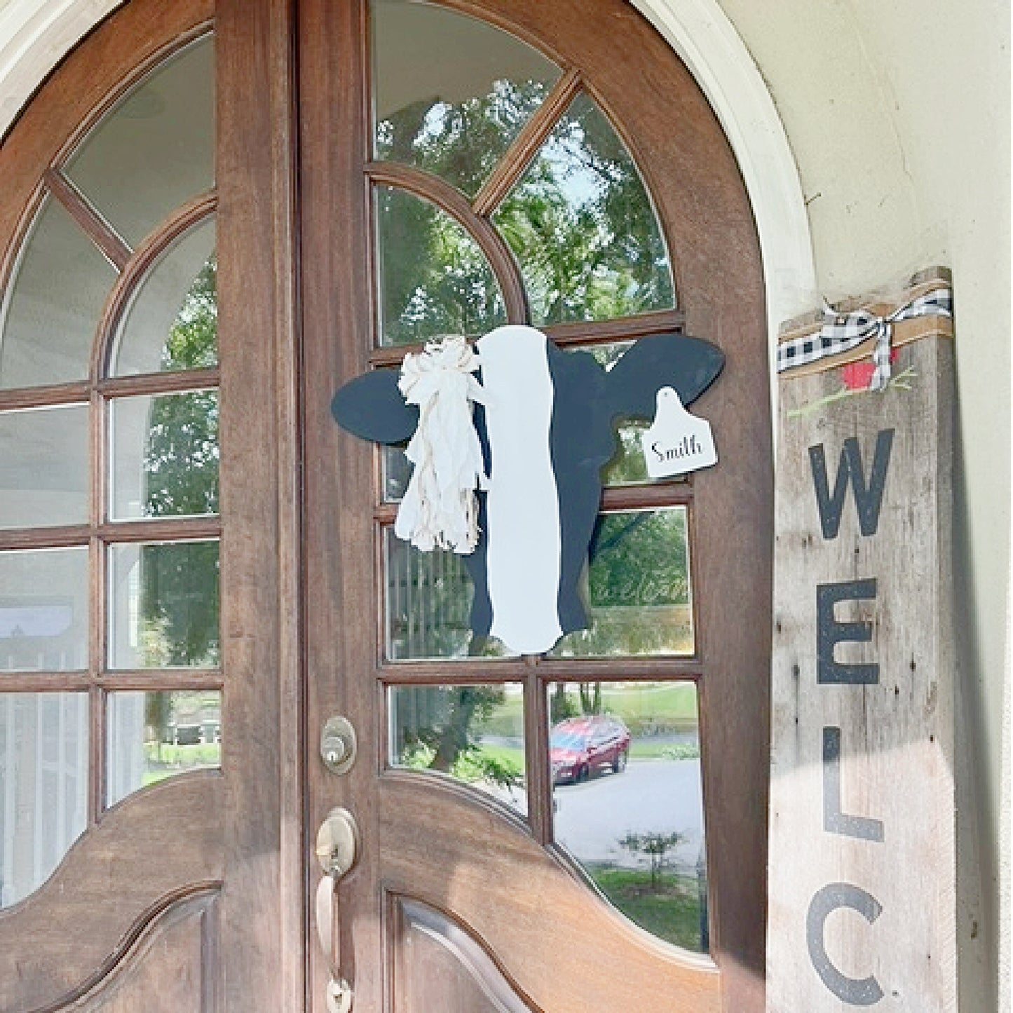 Cow Head Cutout Door Hanger