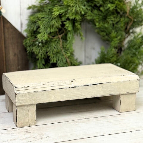 White Farmhouse Wood Riser
