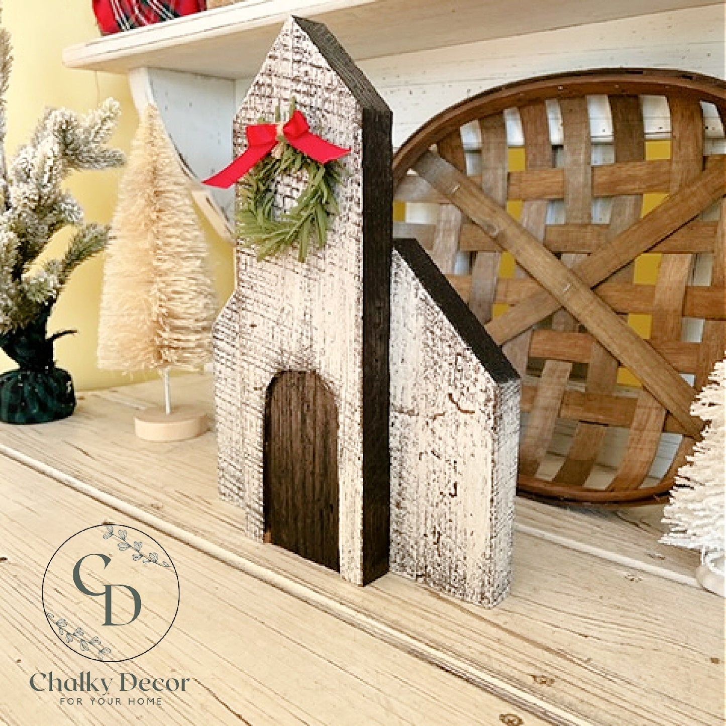 Barn Wood Country Rustic White Christmas Church