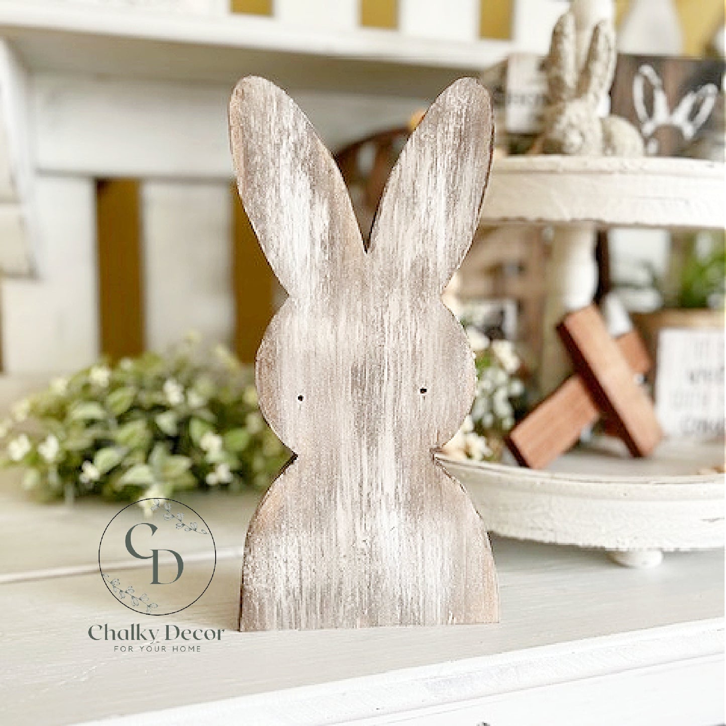 Wooden Bunny Silhouette - Vintage Cut-Out