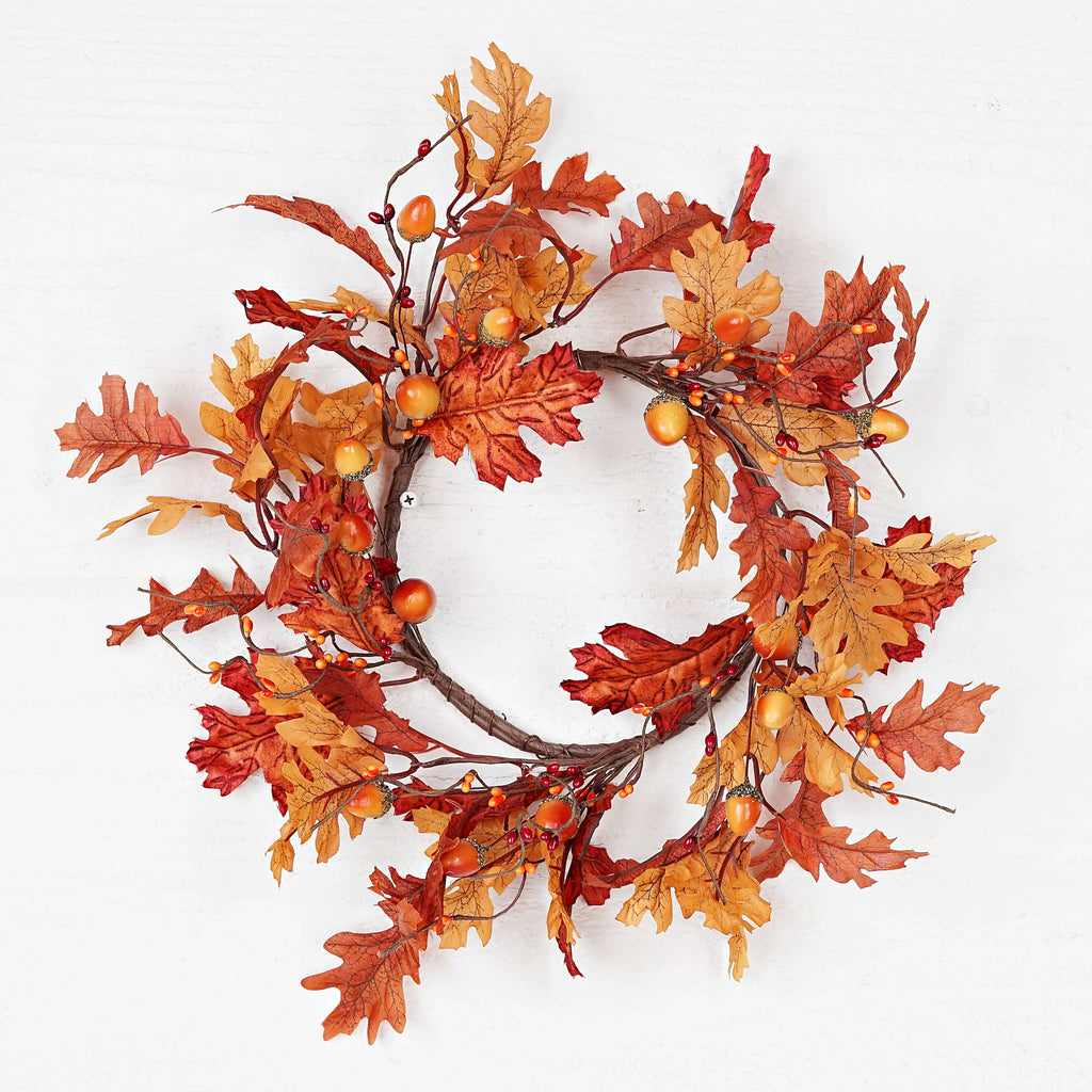 Fall Mix Wreath w. oak leaves 14-inch(6.5)