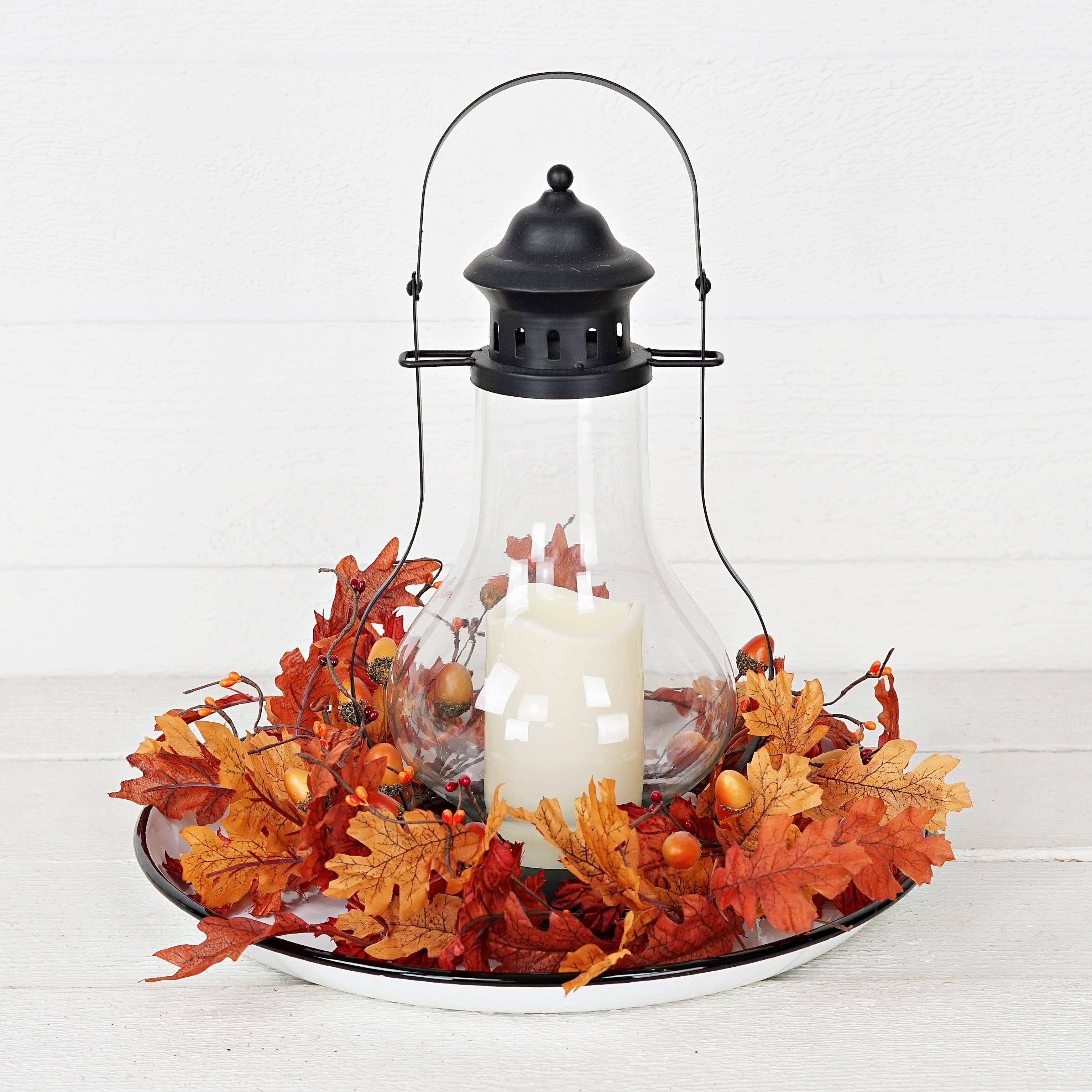 Fall Mix Wreath w. oak leaves 14-inch(6.5)