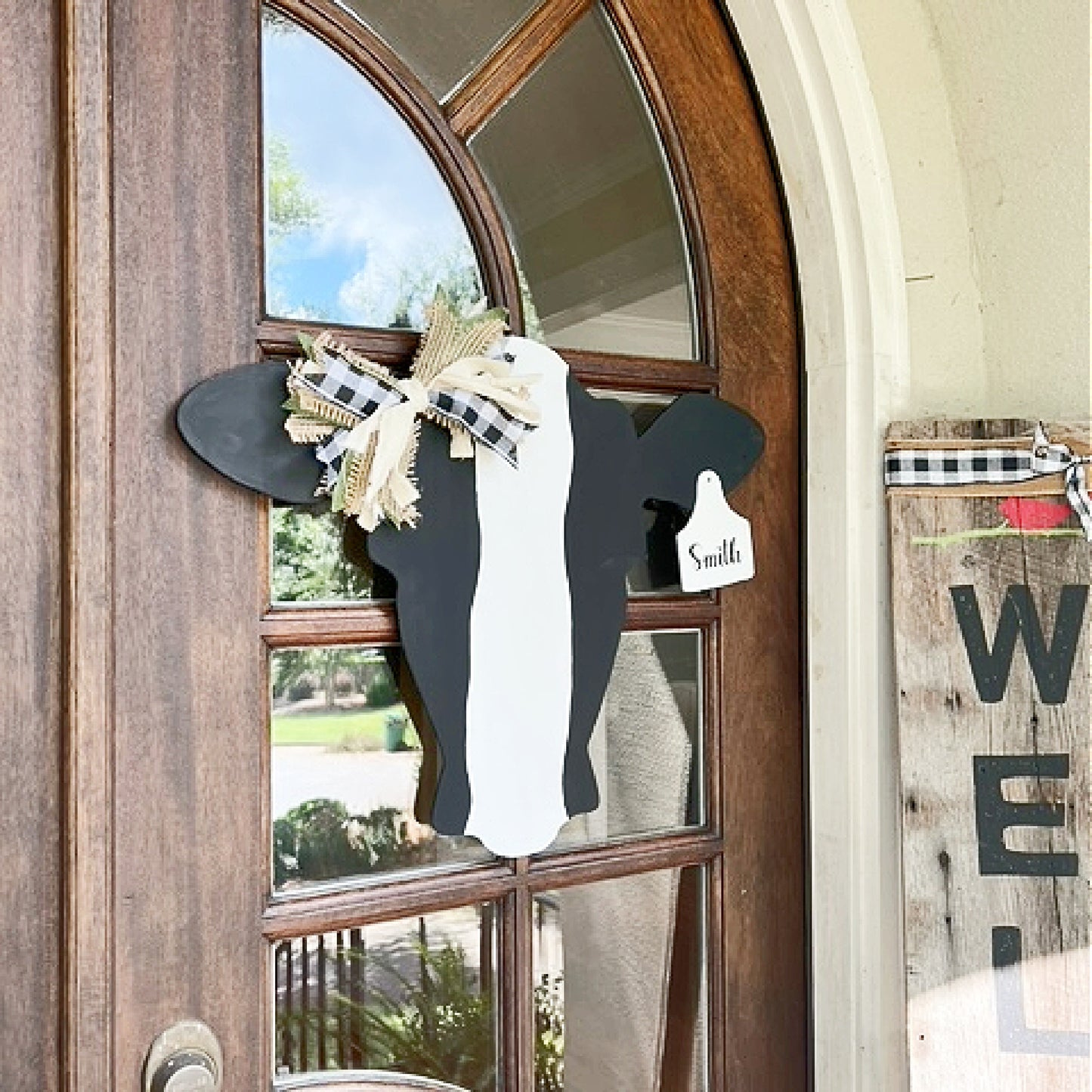 Cow Head Cutout Door Hanger