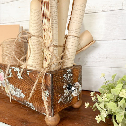 Antique Sewing Table Drawer, up-cycled, one of a kind