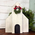 Wood Country Rustic White Christmas Church