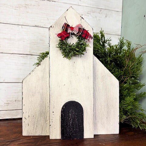 Wood Country Rustic White Christmas Church