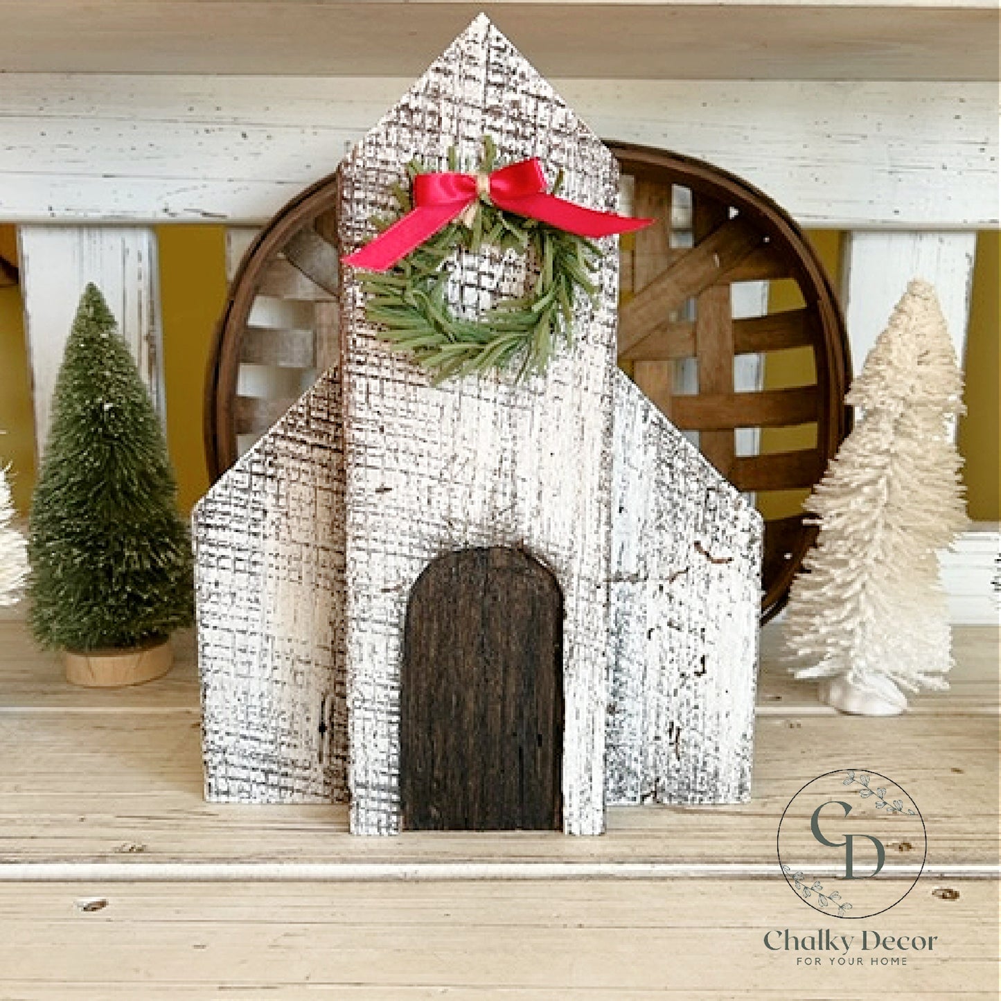 Barn Wood Country Rustic White Christmas Church