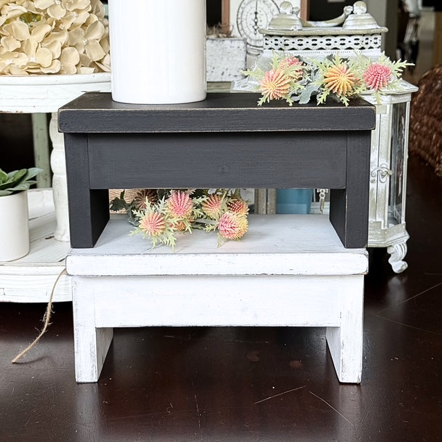 Wood Riser for Candles or as a Plant Stand, Mini Step Stool