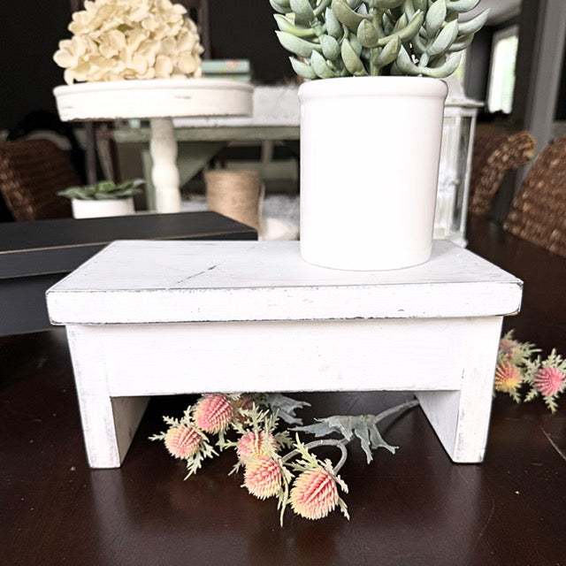 Wood Riser for Candles or as a Plant Stand, Mini Step Stool