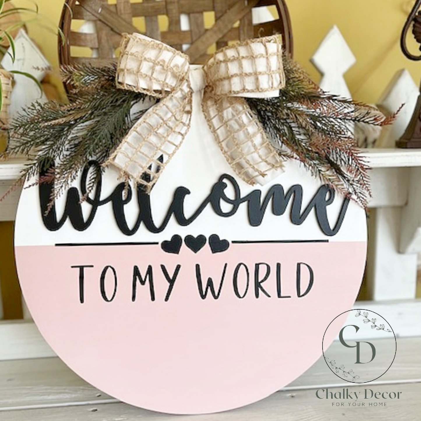 3D Welcome Door Hanger Customized