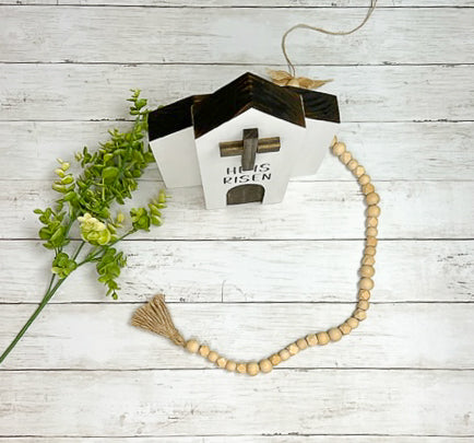 He Is Risen Small Wooden Churches with Cross