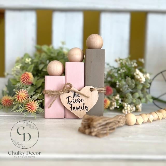 Customized Small Block Wooden Family